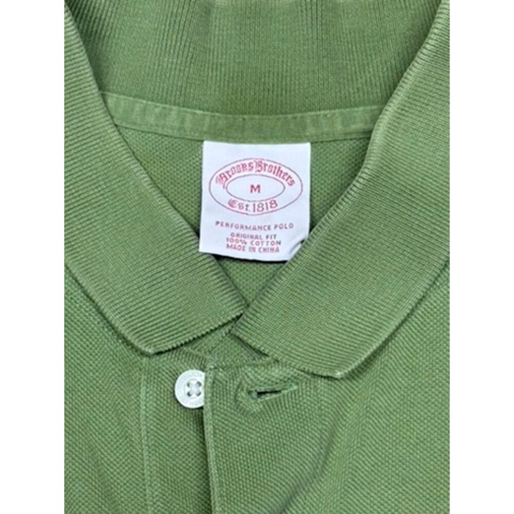Brooks Brothers Olive Green Performance Polo Original Fit Shirt Size Medium - Picture 3 of 4